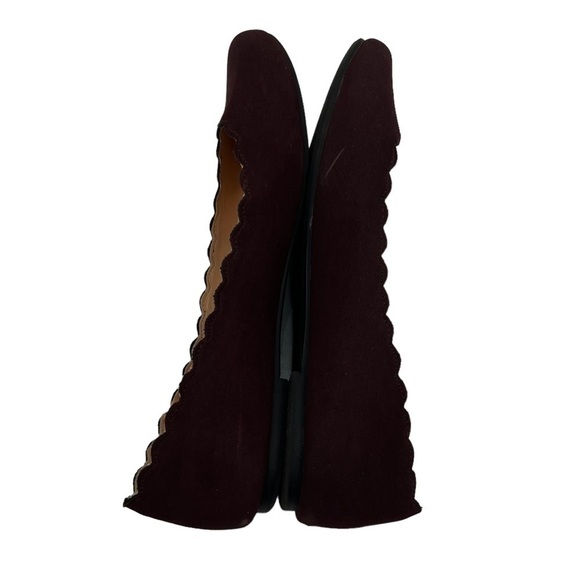 LC Lauren Conrad Wine Scalloped Edge Ballet Flats Size 7 1/2 Woman's - Picture 6 of 9